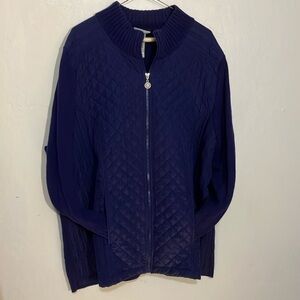Catherine’s 22 24 quilted front zippered cardigan shacket plus